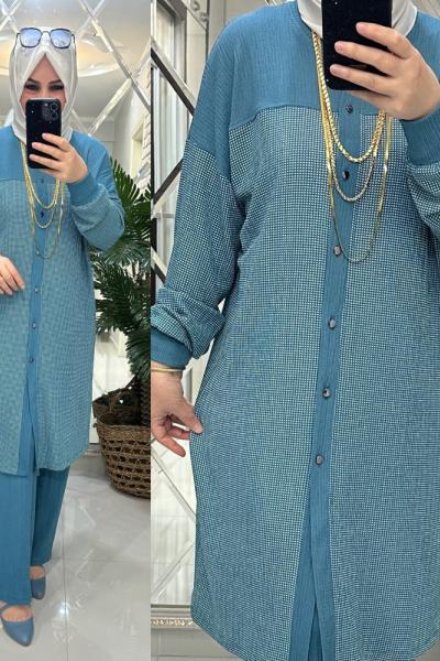 Havva takım bürümcük kumaş mint