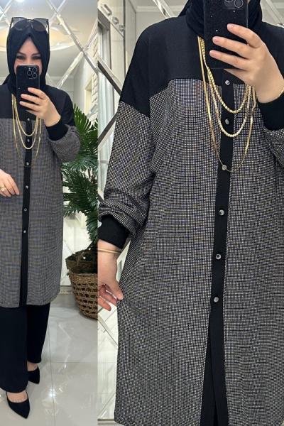 Havva takım bürümcük kumaş siyah