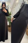 Hülya elbise ikiiplik penye kumaş siyah