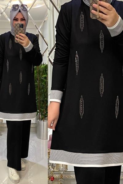 İki iplik penye takım sümbül siyah