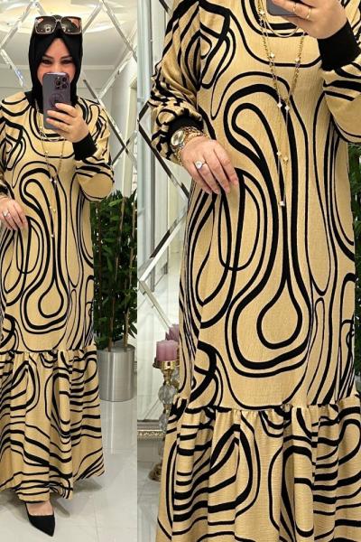 İlkay bürümcük elbise latte