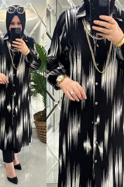 Kamer gömlek viskon kumaş siyah