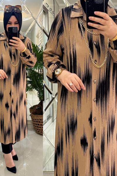 Kamer gömlek viskon kumaş latte