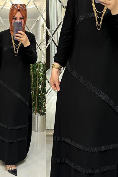 Kapris elbise yumuşak sandy kumaş siyah