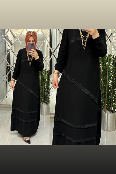 Kapris elbise sandy kumaş siyah