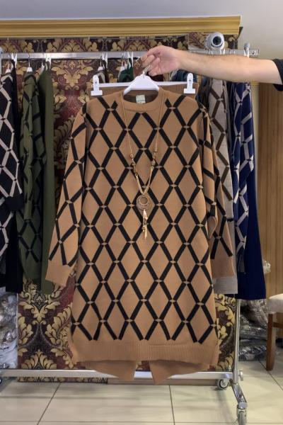 Lara Triko Takım Karamel