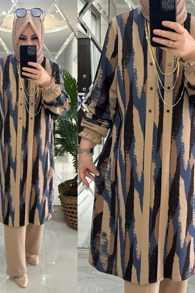 Madrid takım fitilli penye kumaş mavi