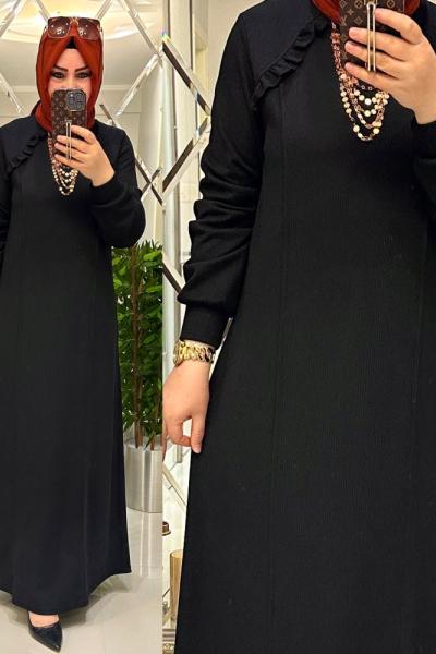 mahinur fitilli atlas kumaş Siyah