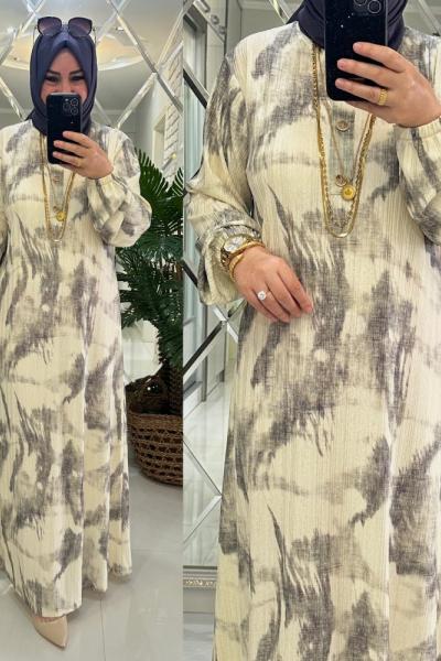 Melda elbise merserize/bürümcük kumaş gri