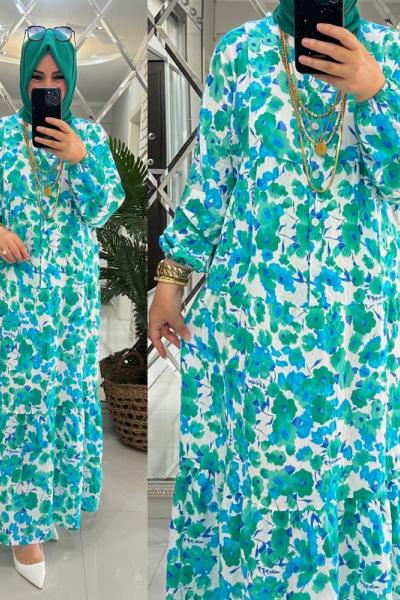 Mona elbise modal kumaş yeşil