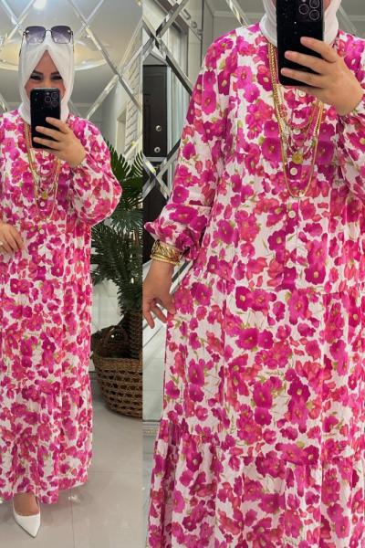 Mona elbise modal kumaş pembe