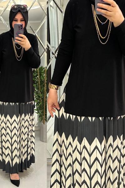 Nazlı etekli takım sandy kumaş