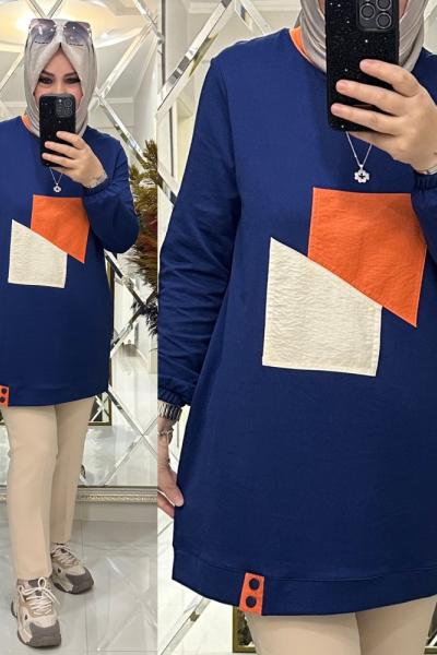 Nergis sweet ikiiplik penye kumaş mavi