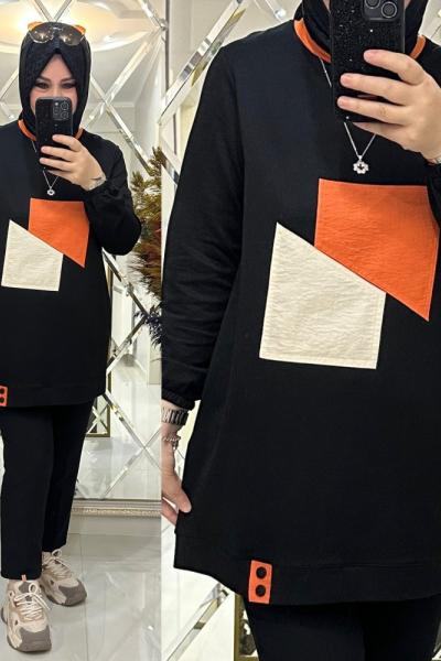 Nergis sweet ikiiplik penye kumaş siyah