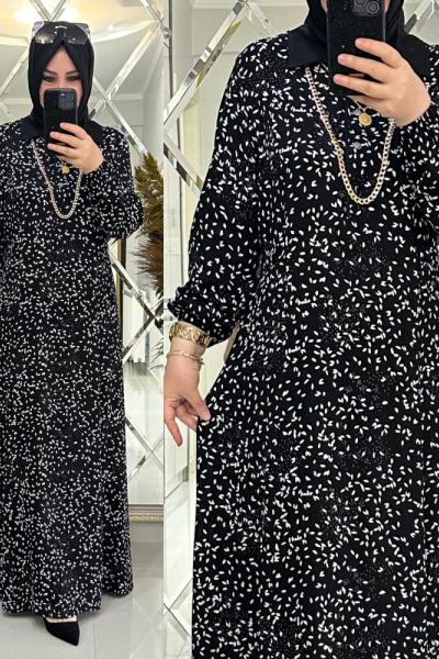 Nilda elbise pamuklu viskon kumaş