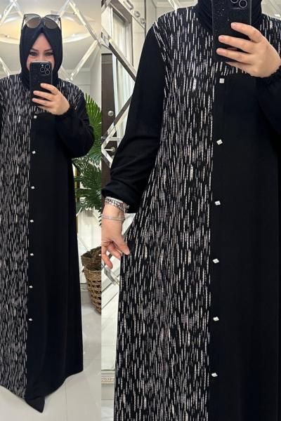 Nina elbise örme/krep penye kumaş