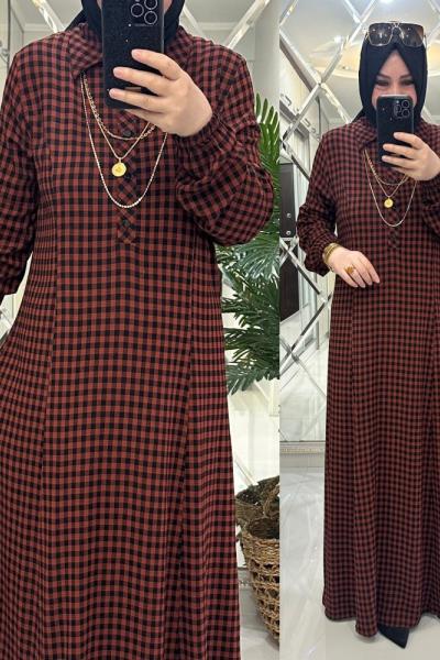 Nursel elbise ekol kumaş tarçın