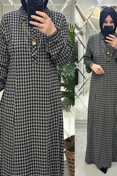 Nursel elbise ekol kumaş gri