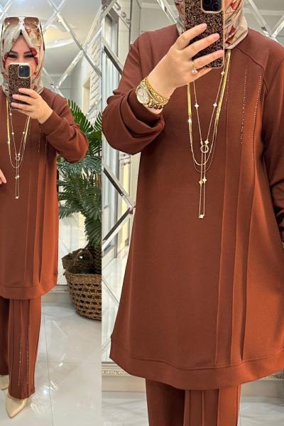 Özge takım oyşo kumaş tarçın