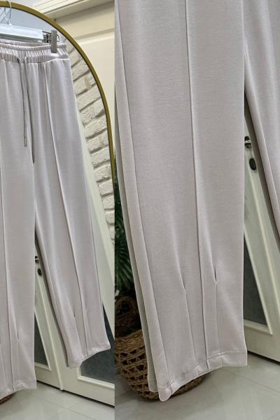 Paçası pensli oysho pantolon taş