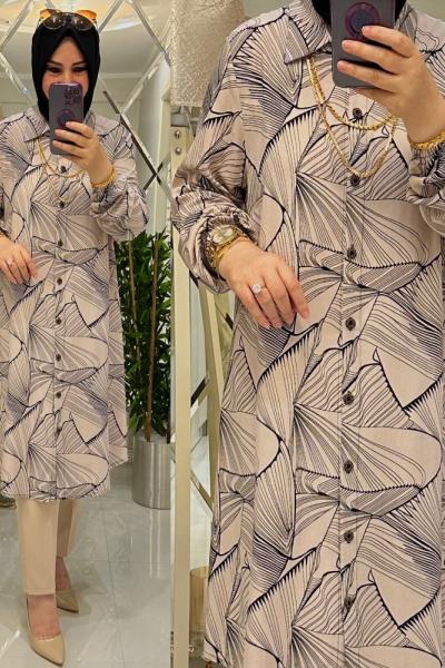 Pınar gömlek viskon kumaş vizon