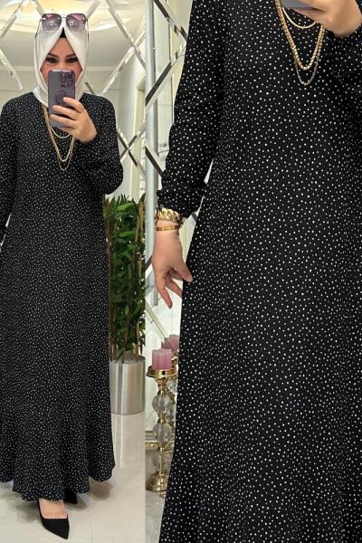 Puantiyeli bürümcük elbise