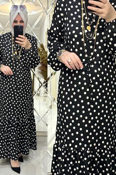 Puantiyeli elbise bürümcük kumaş