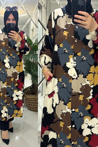 Rana kap pamuklu viskon kumaş bordo