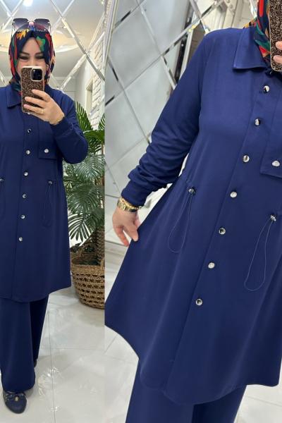 Rüya takım ipek Oyşo kumaş mavi