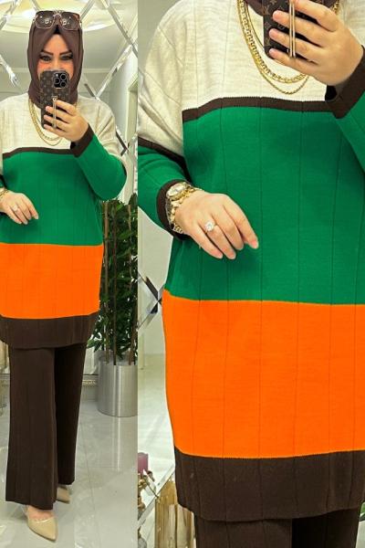 Serda yumuşak triko takım orange