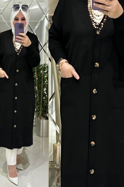 Sevda hırka yumuşak triko siyah
