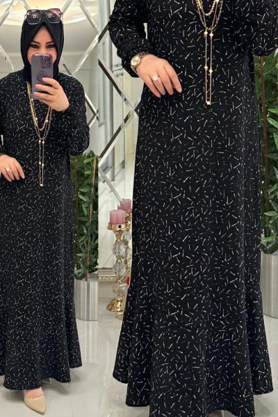 Sezen bürümcük elbise siyah