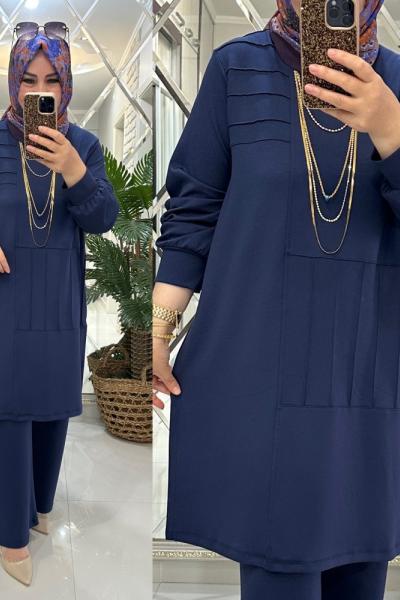 Sibel takım oyşo kumaş koyumavi