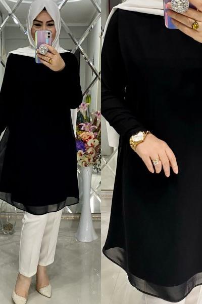 Şifonlu Penye Tunik