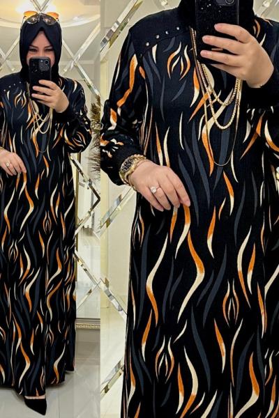 Şimal elbise bürümcük kumaş siyah