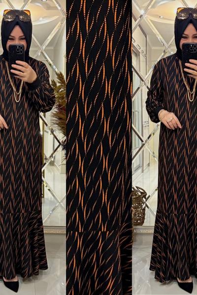 Sofya elbise bürümcük kumaş siyah