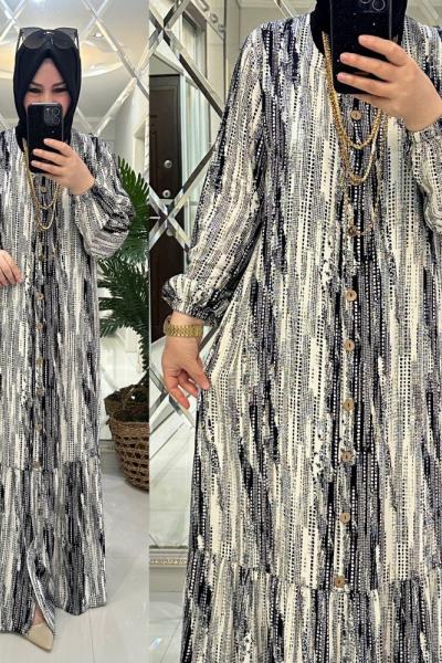 Süheyla elbise viskon kumaş siyah