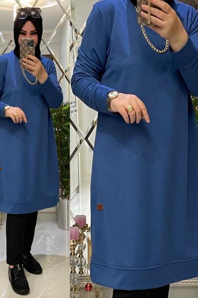 Sweet iki iplik penye Cansu tunik Mavi