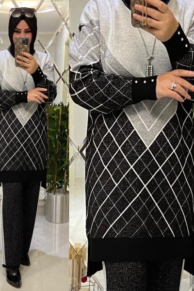 Triko ikili takım siyah