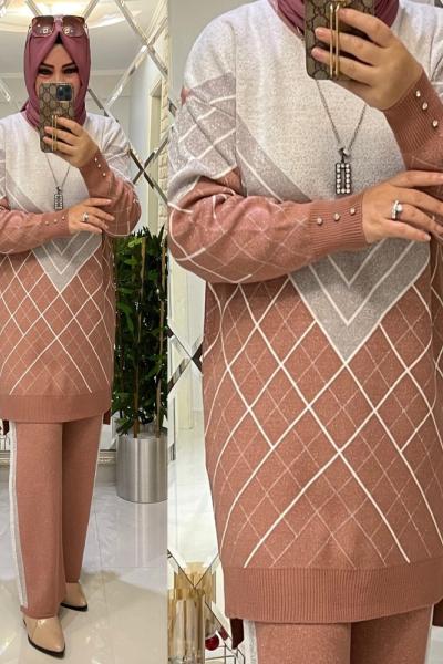 Triko ikili takım gül