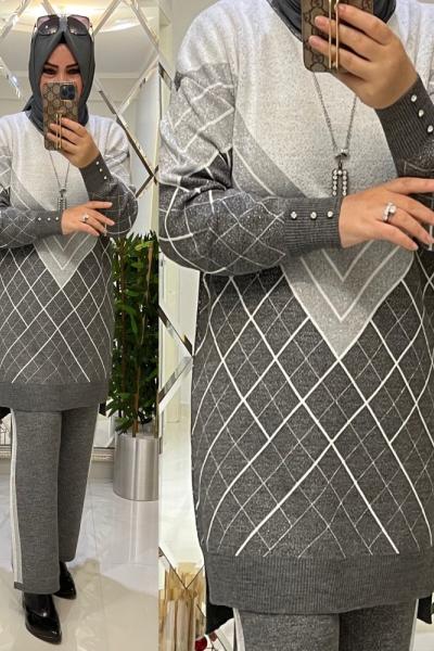 Triko ikili takım gri