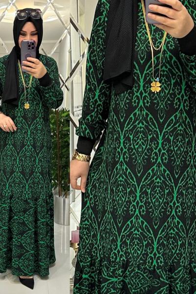 Tugba Bürümcük Elbise Yeşil