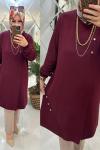 Tülin tunik oyşo penye kumaş bordo