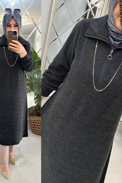 Tuna tunik fitilli triko füme