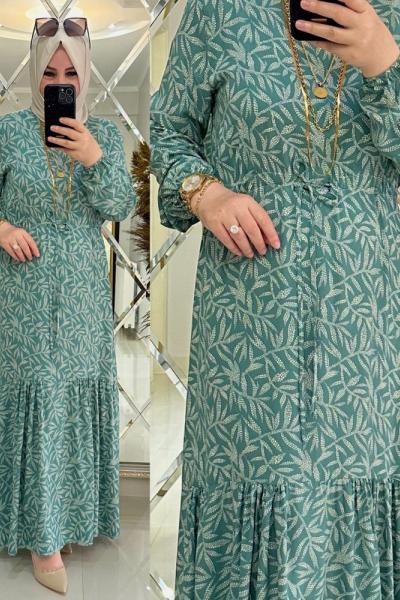 Türkan elbise yumuşak viskon mint