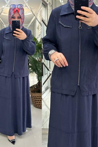 Venedik  etekli takım keten qupra kumaş laci