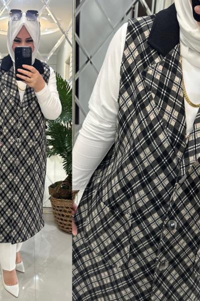 Venüs yelek yün kaşe kumaş vizon