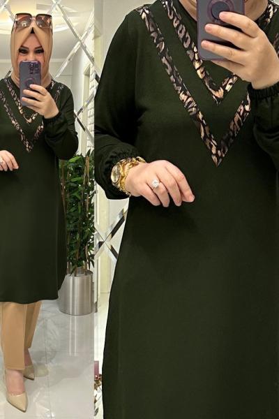 Vera İkiiplik Penye Tunik Haki