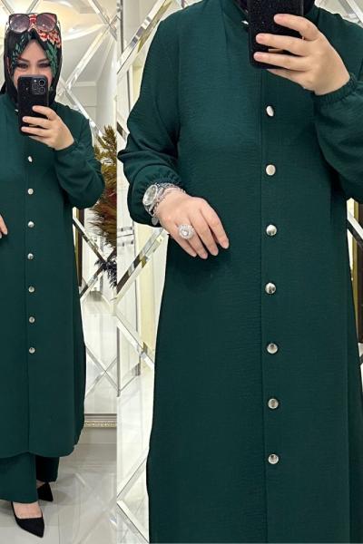 Zali takım ayrobin kumaş zümrüt