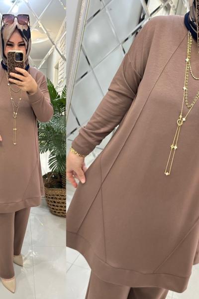 Zuhal takım oyşo kumaş vizon